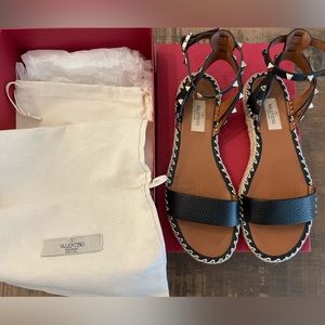 Valentino Rockstud Espadrilles Sandals